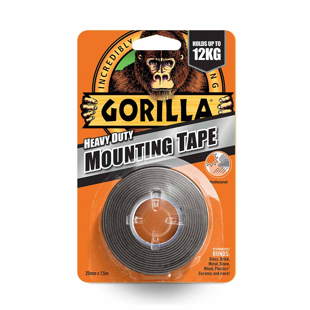 Gorilla Glue Gorilla Heavy Duty Black Mounting Tape 1.5m  - wilko
