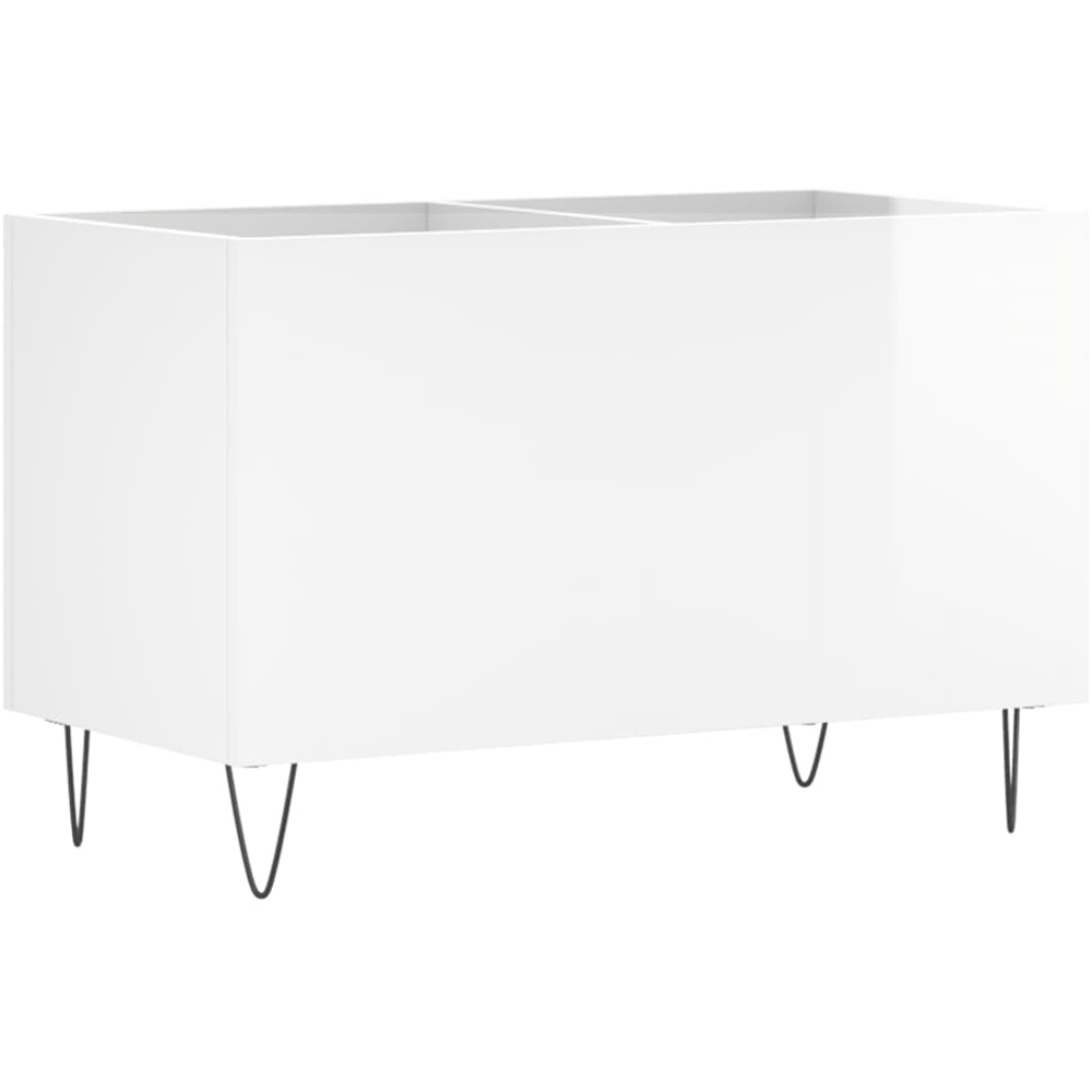 vidaXL High Gloss White Record Cabinet Image 6