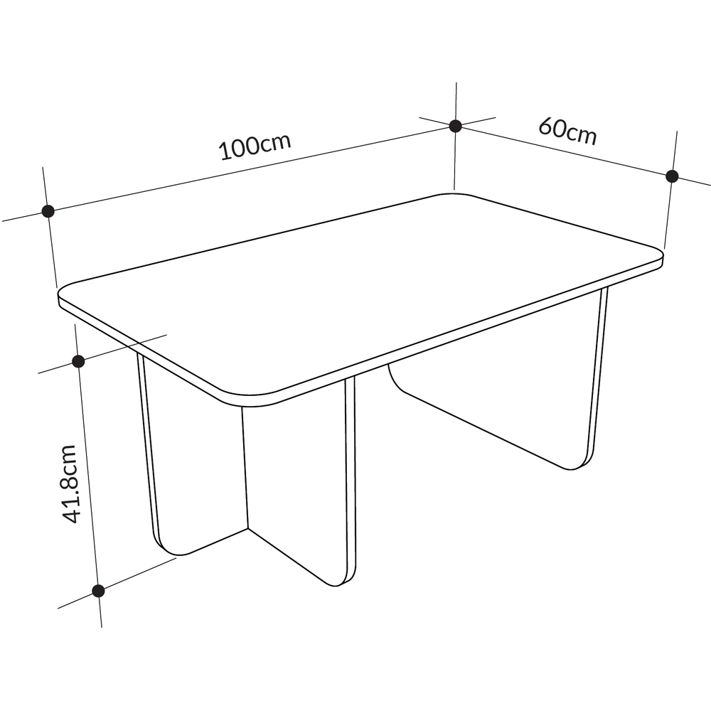 Decortie Hillary Oak and Ash Green Rectangular Coffee Table Image 6