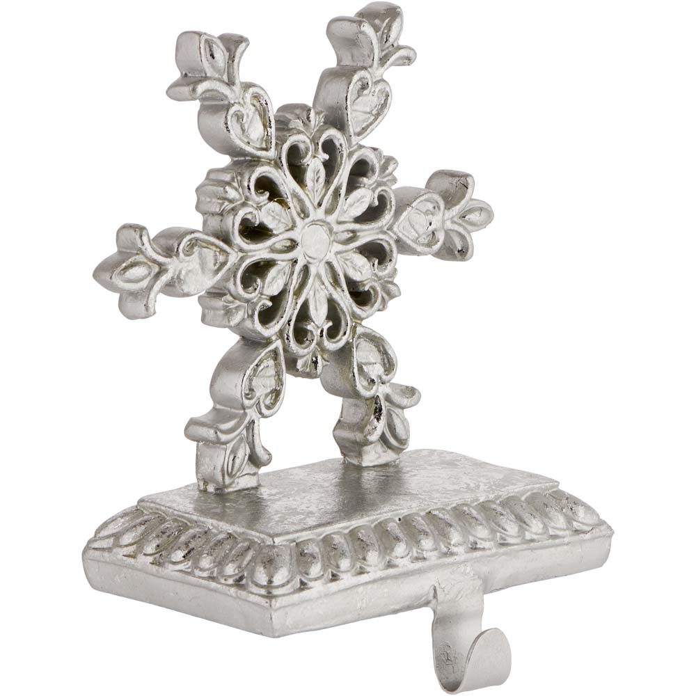 Wilko Frost Silver Snowflake Stocking Holder Image 2