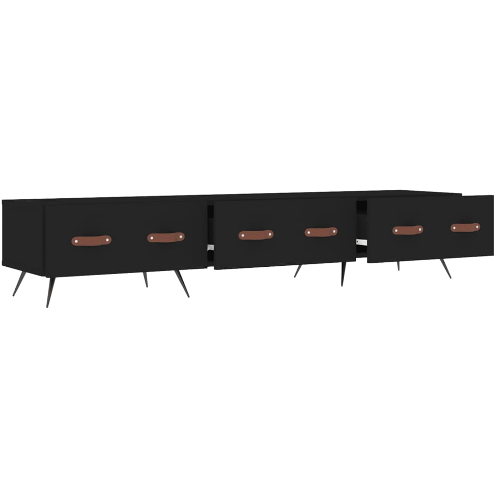vidaXL 3 Drawer Black TV Cabinet Image 6