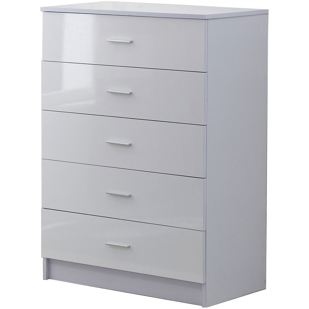 Portland White High Gloss 3 Piece Bedroom Furniture Set Image 3