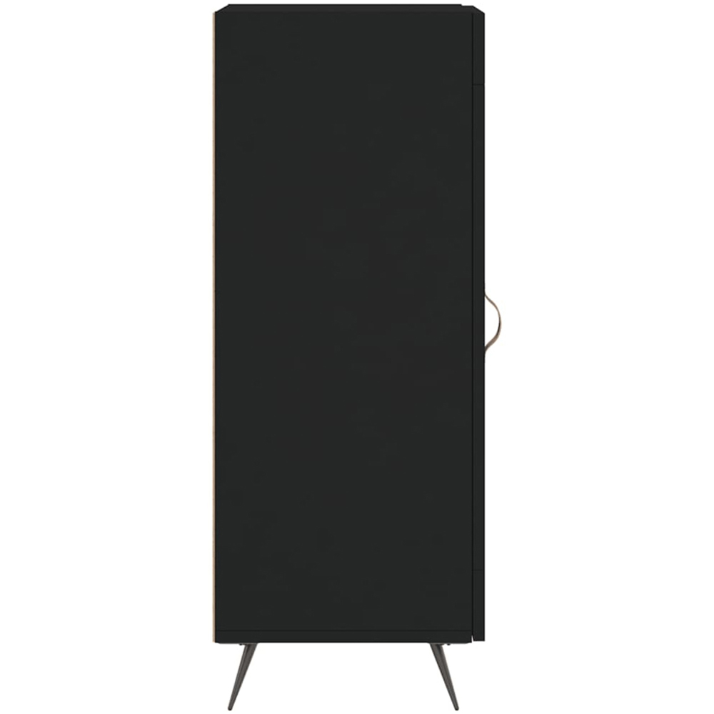 vidaXL Single Glass Door 3 Shelf Black Wooden Sideboard Image 7