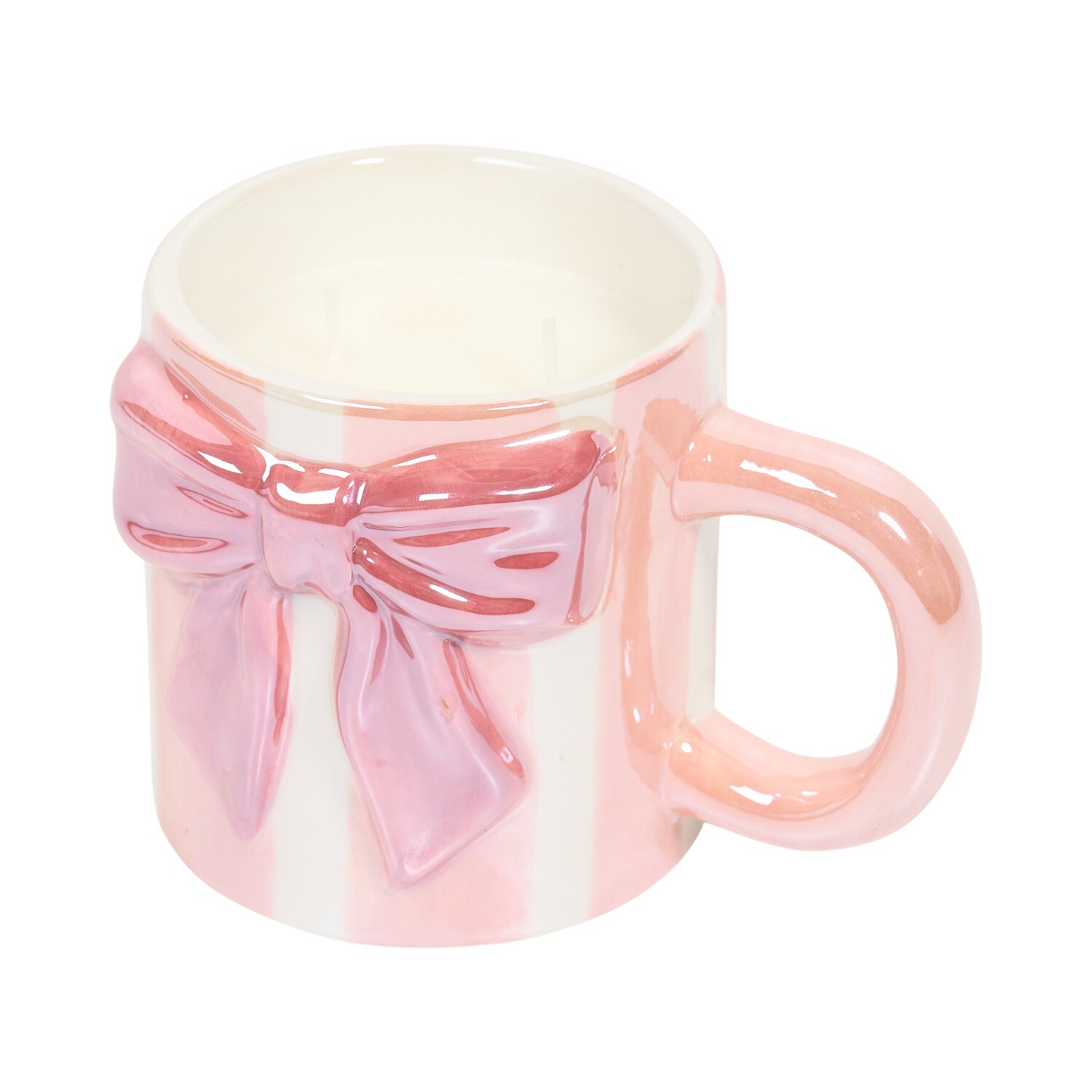 Bow Mug Candle Pink Image 3