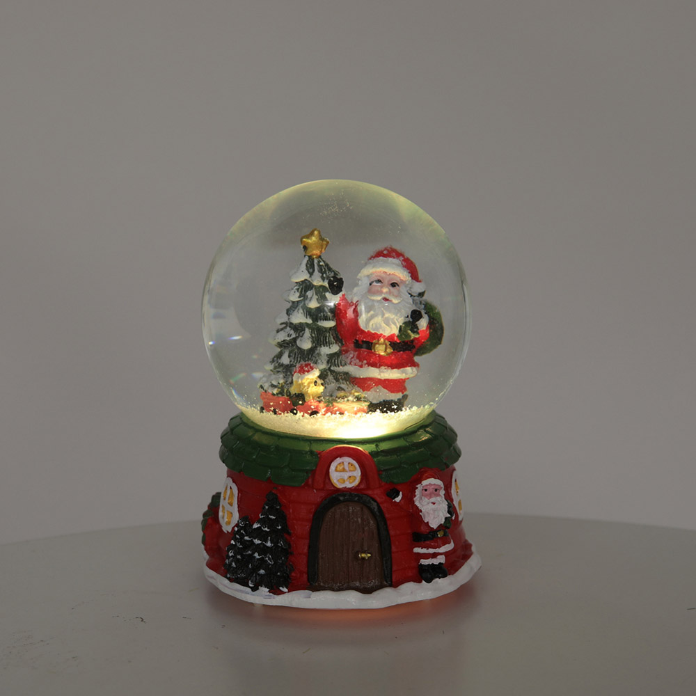 Living and Home Santa Claus Snow Ball Music Box Christmas Ornament Image 7
