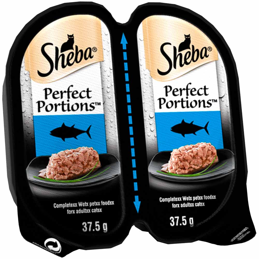 Sheba Perfect Portions Adult Wet Cat Food Trays Tuna in Gravy 6 x 37.5g Image 3