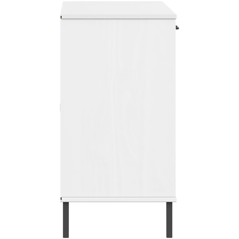 vidaXL Oslo 2 Door 2 Drawer Single Shelf White Solid Pine Wood Sideboard Image 6