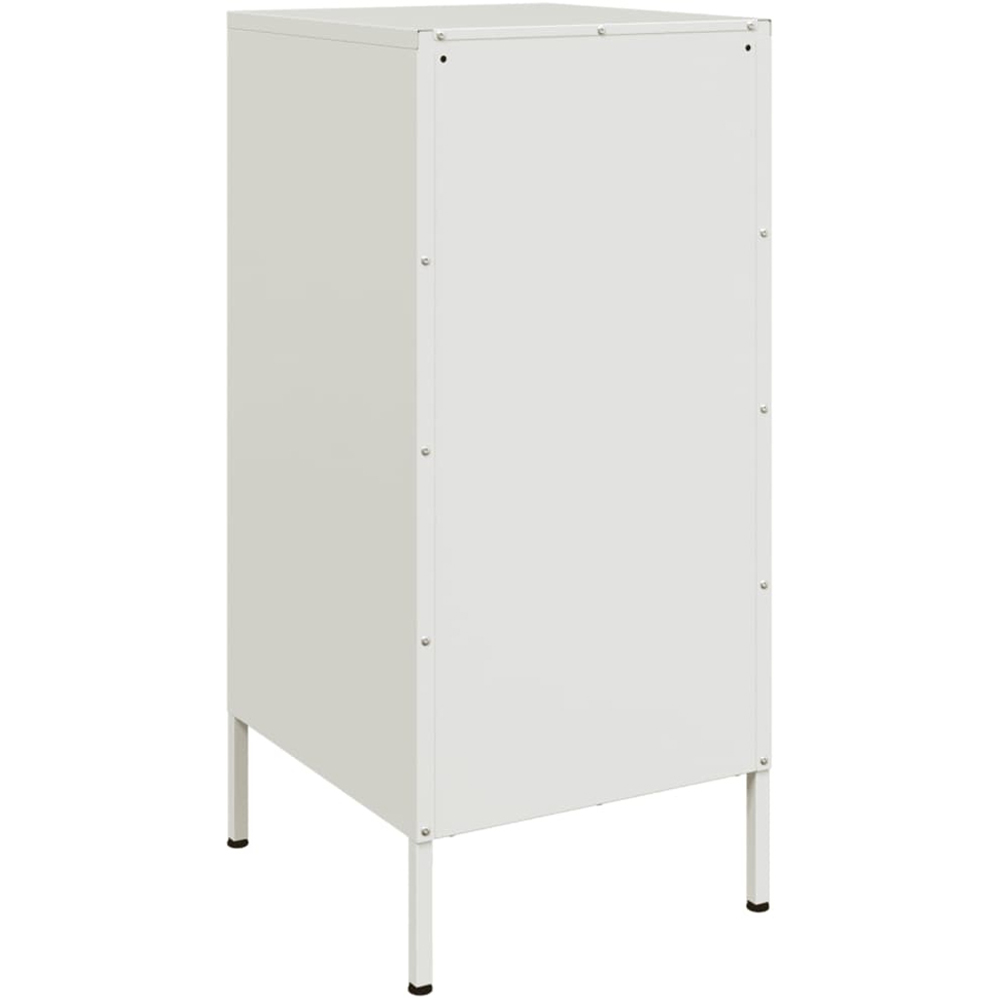 vidaXL Single Door White Steel Sideboard Image 8