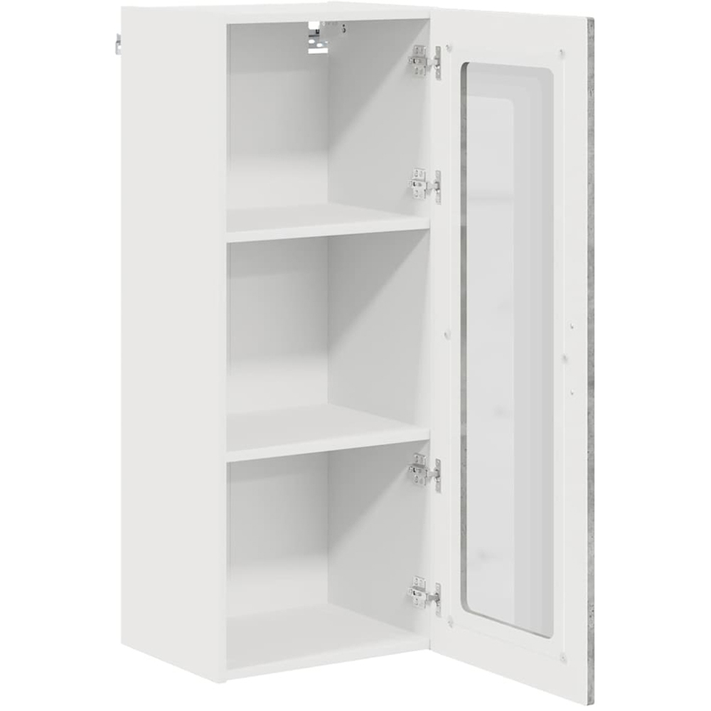 vidaXL Single Glass Door Concrete Grey Kitchen Wall Cabinet Image 5