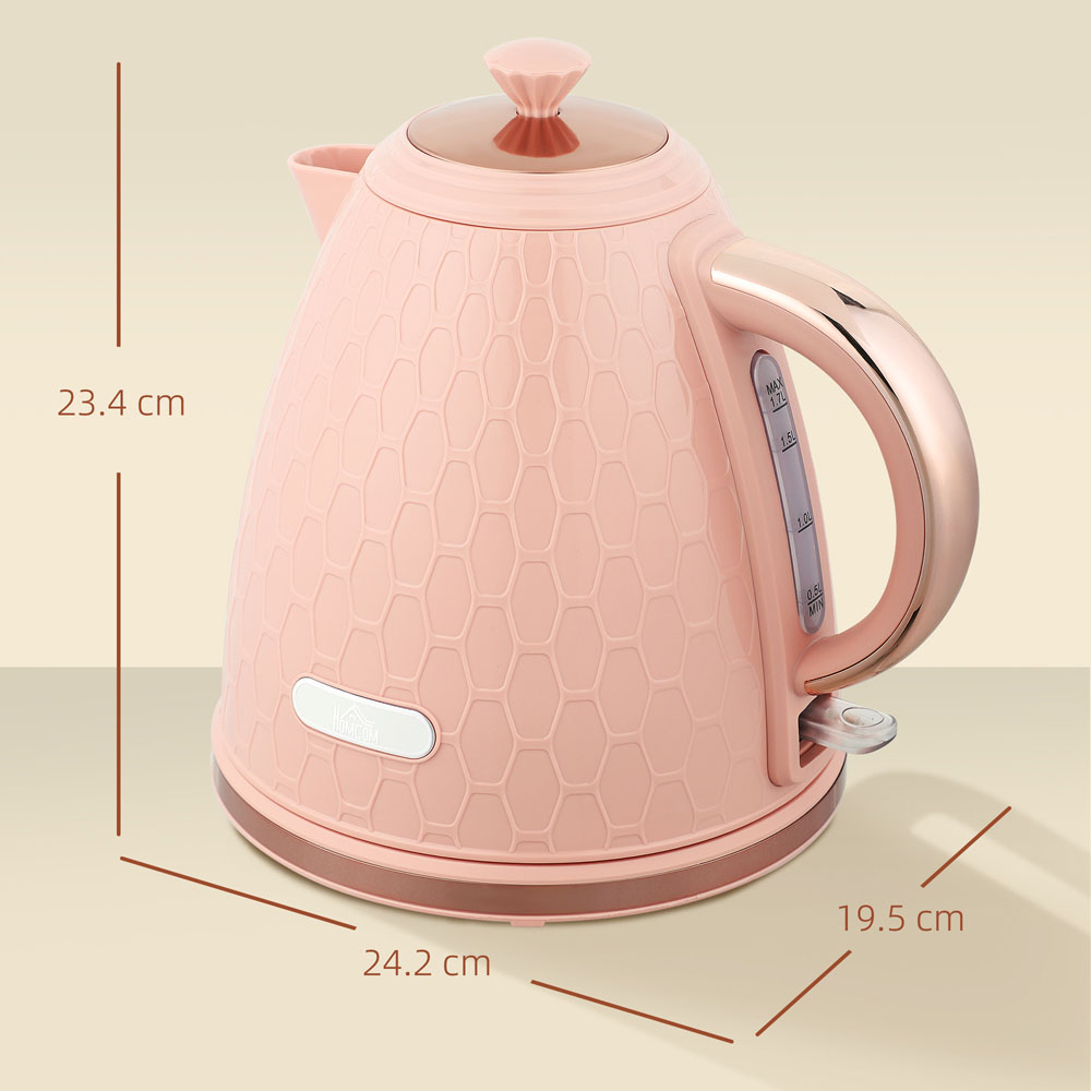 HOMCOM 800-206V70PK Light Pink 1.7L Fast Boil Electric Kettle 3kW Image 9