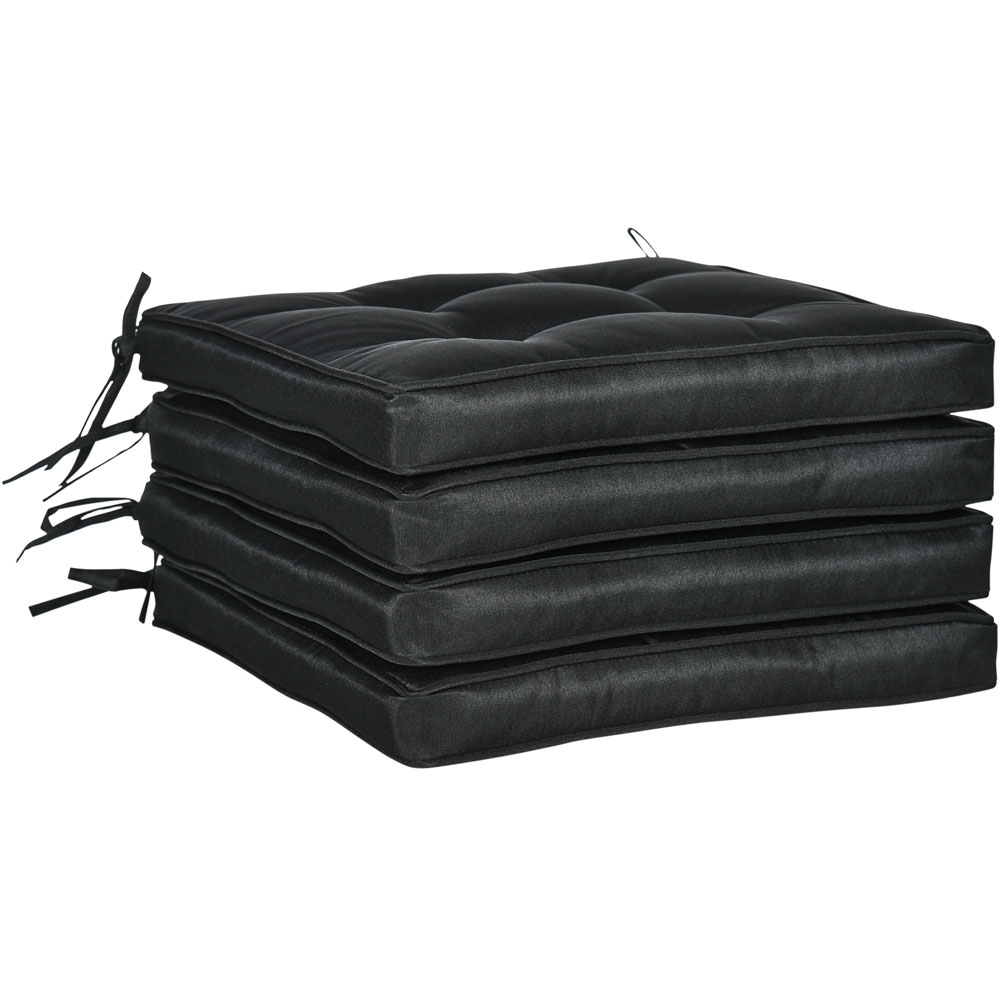 Outsunny Black Garden Seat Cushion 42 x 42cm Image 1