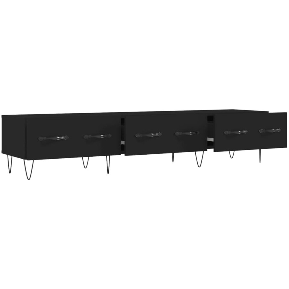 vidaXL 3 Drawer Black TV Cabinet Image 6