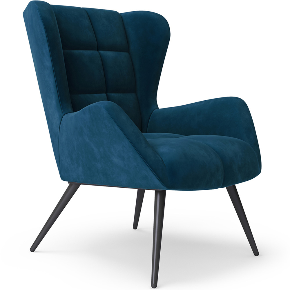 Dorel Dalton Blue Velvet Accent Chair Image 2
