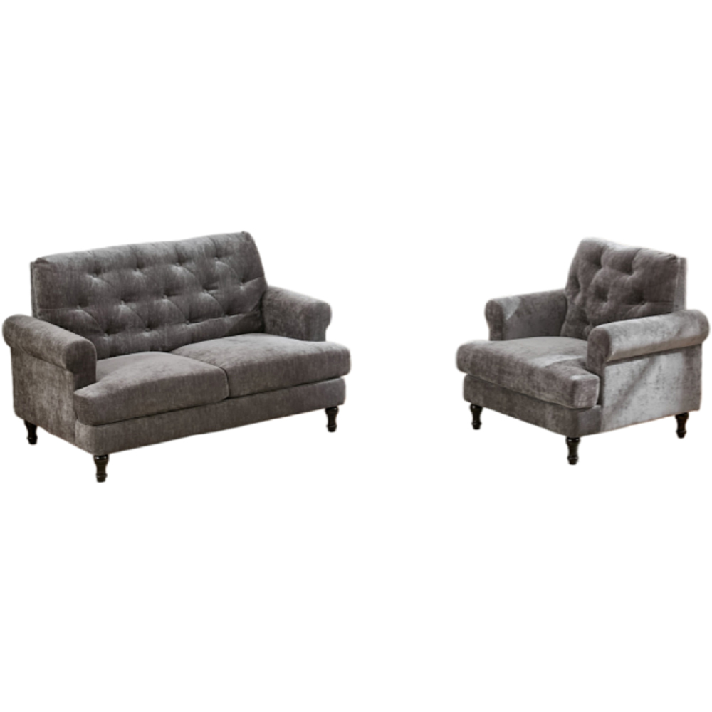 Furniture One 3 Seater Grey Mid Century Sofa Set Image 2