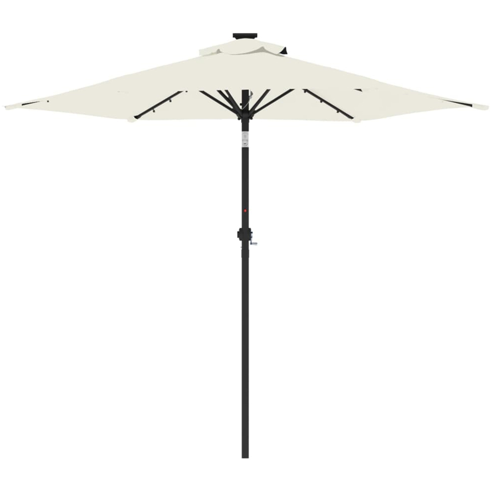 vidaXL White LED Light Garden Parasol with Steel Pole 2.25m Image 4