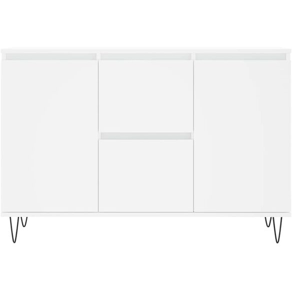 vidaXL 2 Door 2 Drawer White Sideboard Image 3