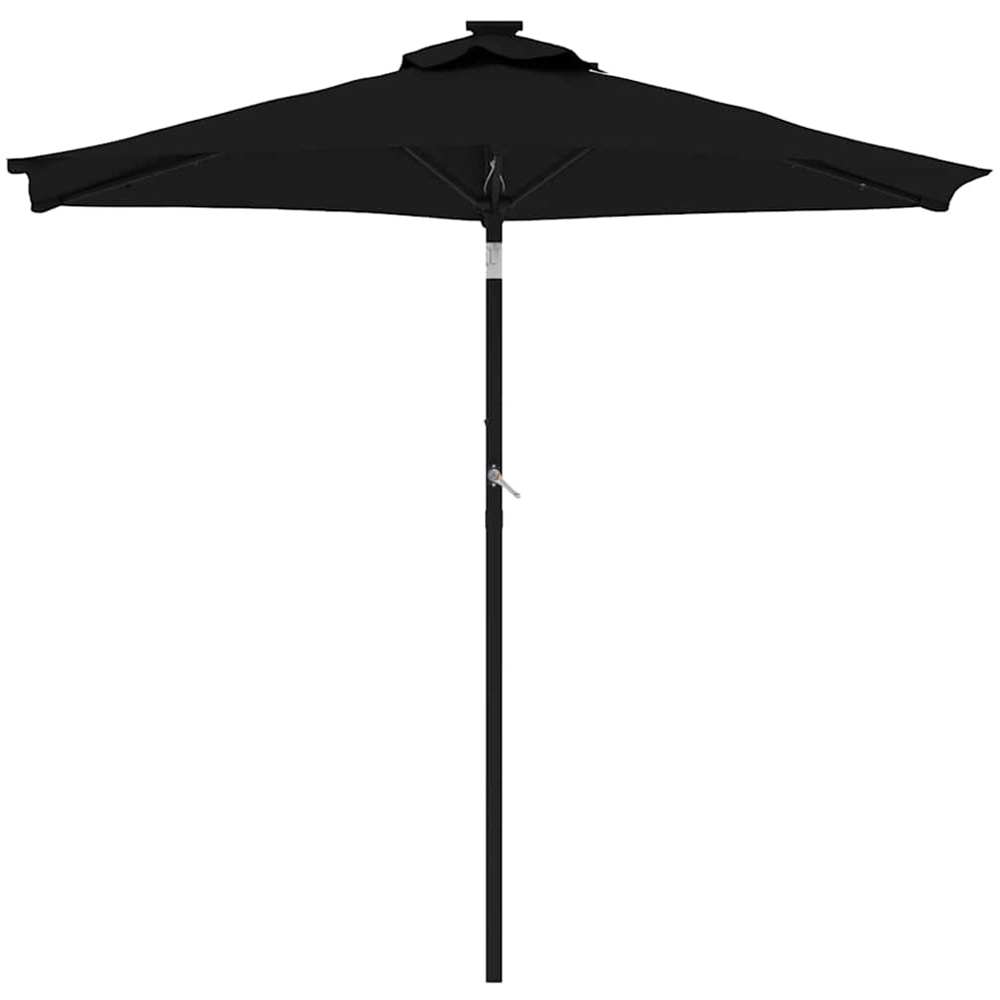 vidaXL Black LED Light Garden Parasol with Steel Pole 2.25m Image 3