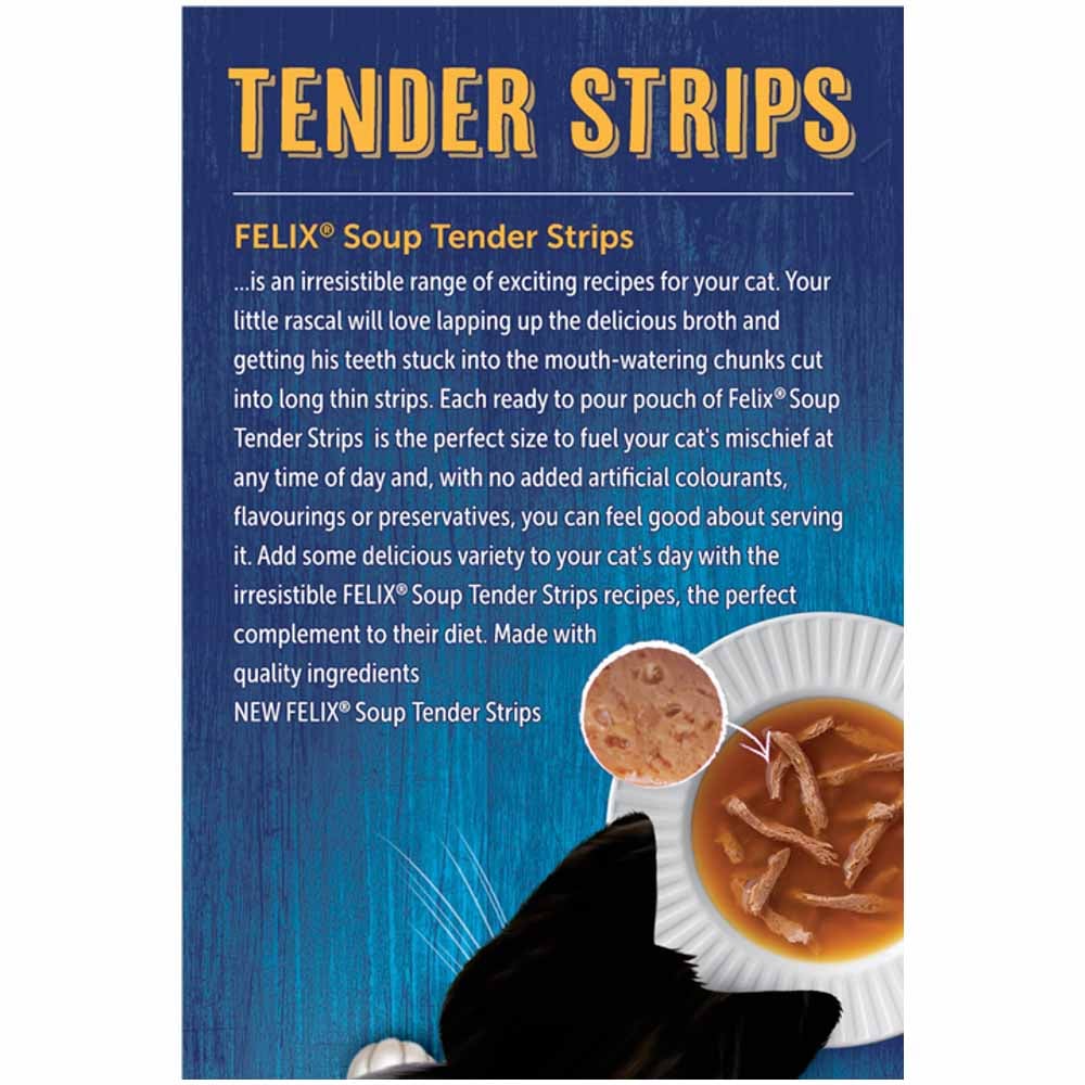 Felix Soup Tender Strips Fish Selection Cat Food 6 × 48g Image 3