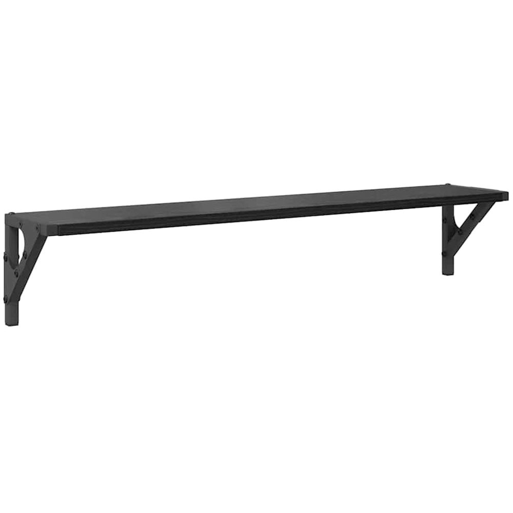 vidaXL 80 x 15cm Black Oak Wall Shelf Set of 2 Image 4