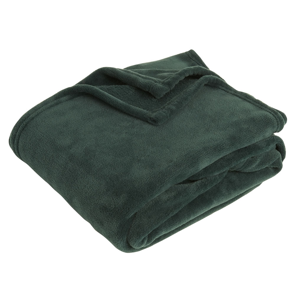Wilko Green Ultrasoft Throw 120 x 150cm Wilko