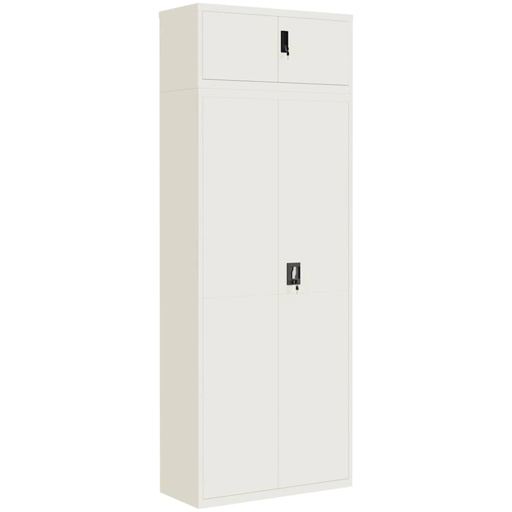 vidaXL 2 Door White Steel Filing Cabinet Set of 2 Image 2