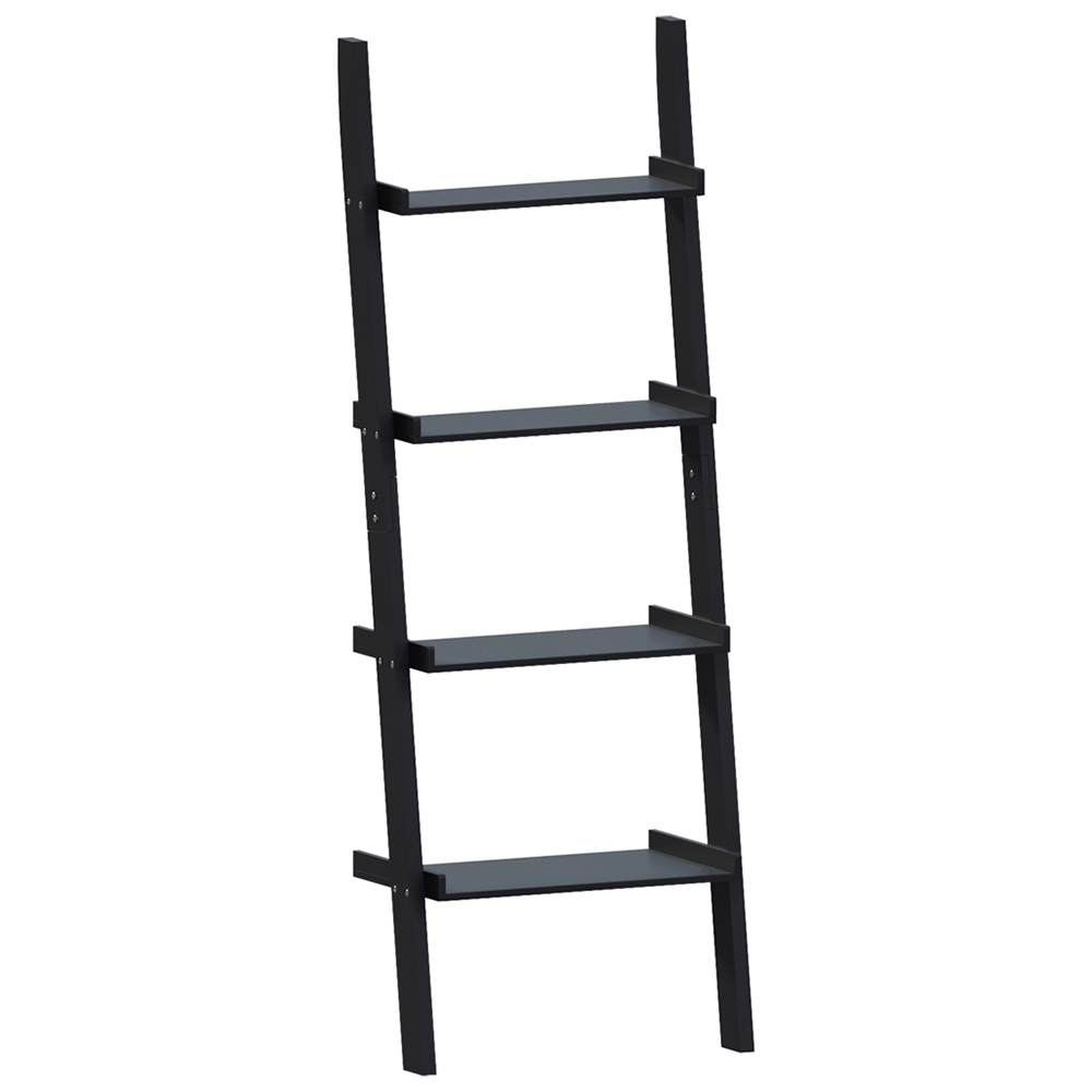 Vida Designs York 4 Shelf Black Ladder Bookcase Image 2