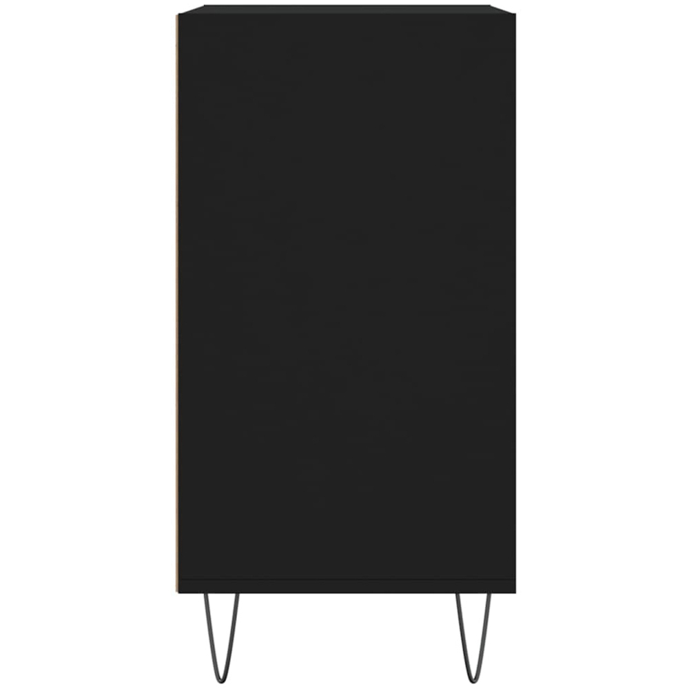 vidaXL 3 Shelf Black Wooden Sideboard with Metal Legs Image 5