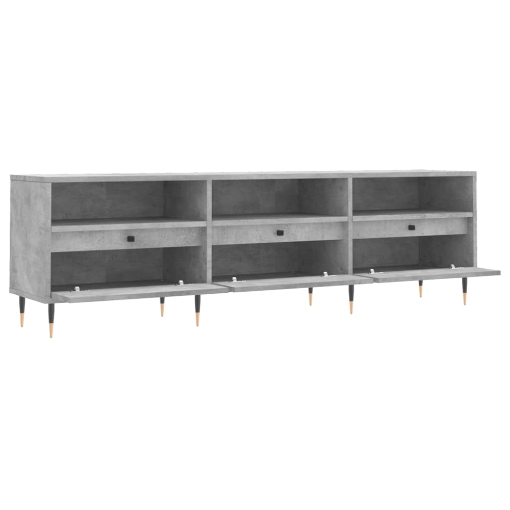vidaXL 3 Door 3 Shelf Concrete Grey TV Cabinet Image 6