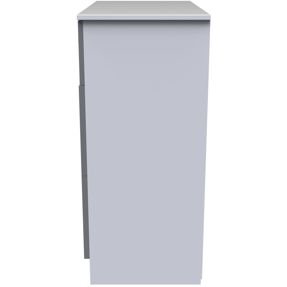 Crowndale Contrast 3 Drawer Dusk Grey and White Deep Chest of Drawers Ready Assembled Image 3