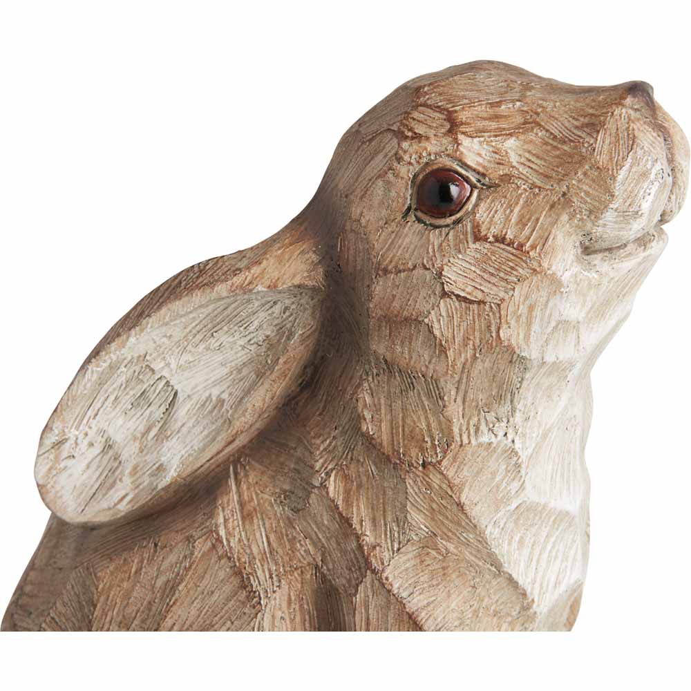 Wilko Wood Effect Rabbit Ornament Image 3