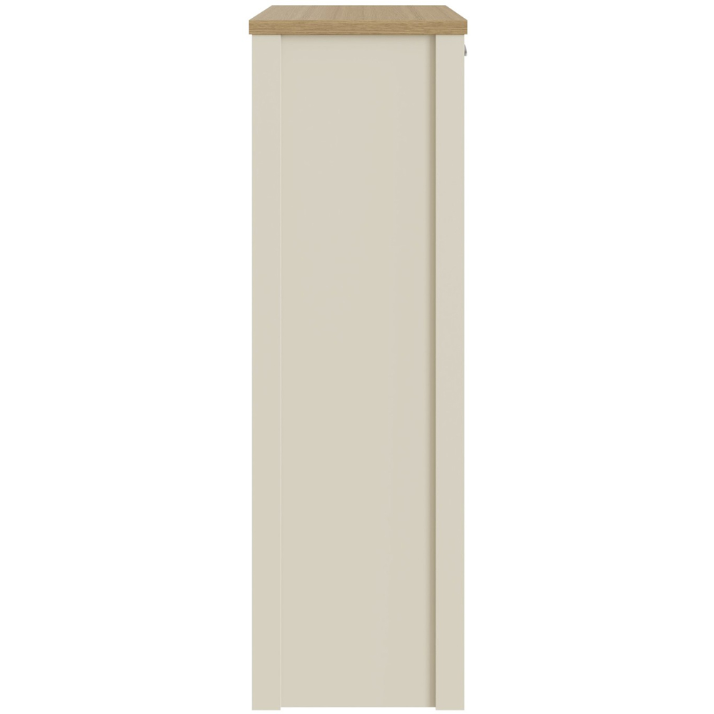 GFW Lancaster 2 Door Cream and Oak Tall Shoe Cabinet Image 5