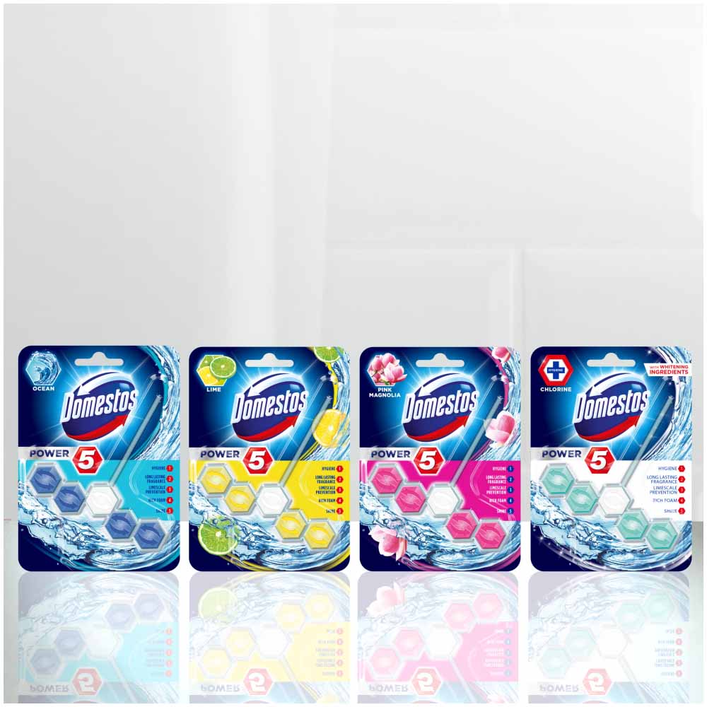 Domestos Power 5 Ocean Rim Block 55g Image 6