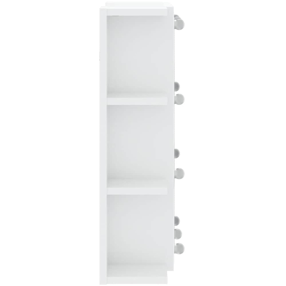 vidaXL Single Door 6 Shelf LED Gloss White Mirror Cabinet Image 4