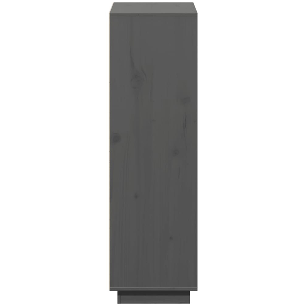 vidaXL 5 Door 4 Open Shelf Grey Solid Wood Pine Highboard Image 8