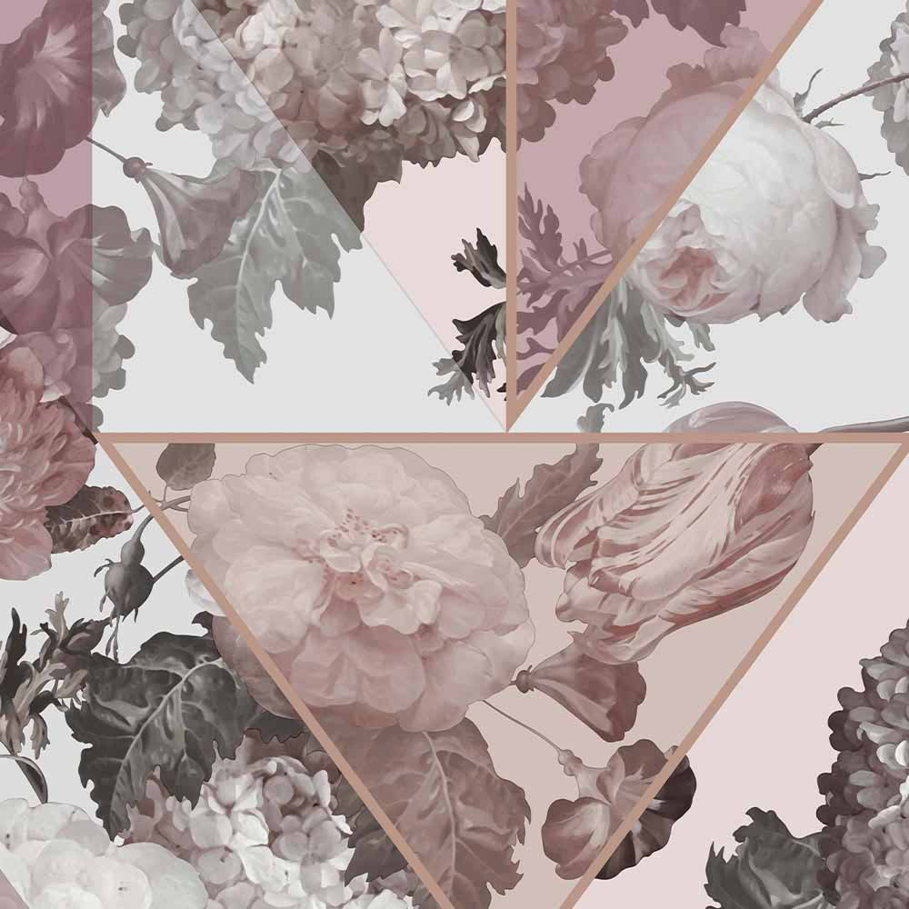 Sublime Geo Floral Pink and Grey Wallpaper Image 2