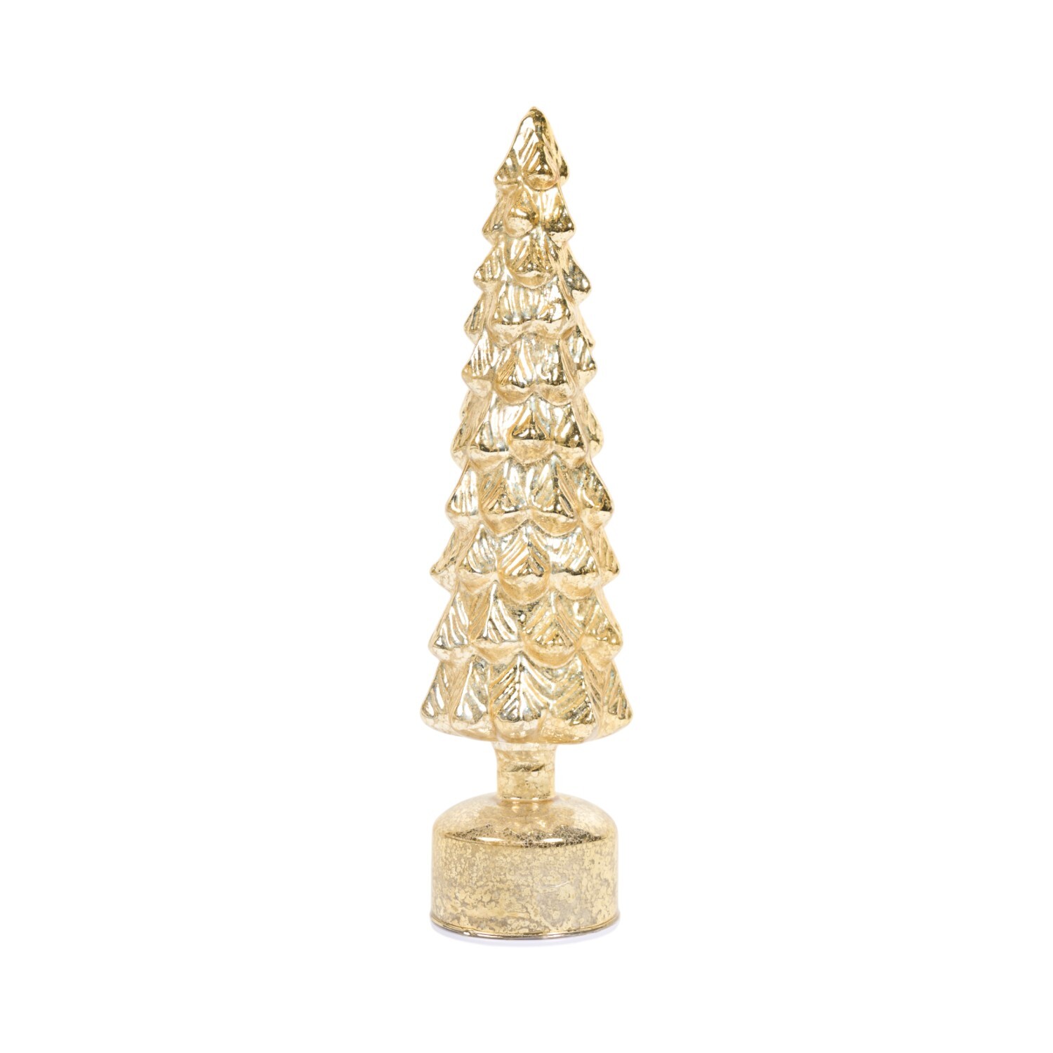 LED Spinning Glass Tree Decoration Gold Image 1