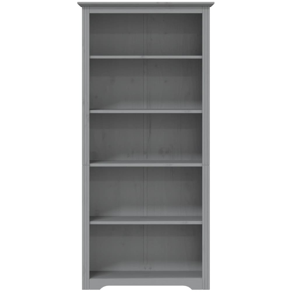 vidaXL Bodo 5 Shelf Grey Solid Pine Wood Bookcase Image 3