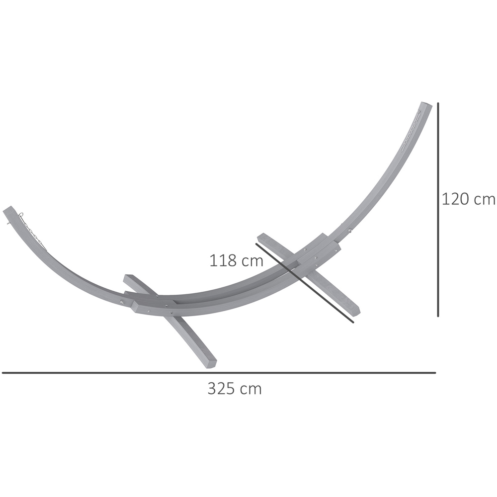Outsunny Grey Wooden Hammock Stand 3m Image 7
