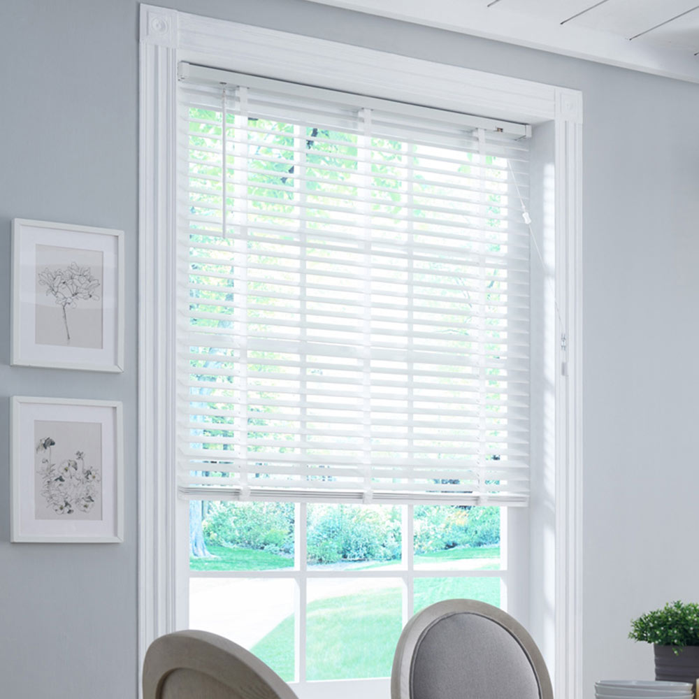 Homemaker White 50mm Wood Blind 150 x 160cm Wilko