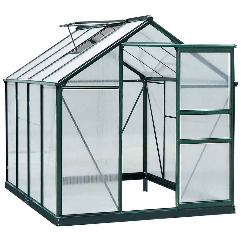 Outsunny Green Polycarbonate 6.2 x 8.2ft Greenhouse Image 1