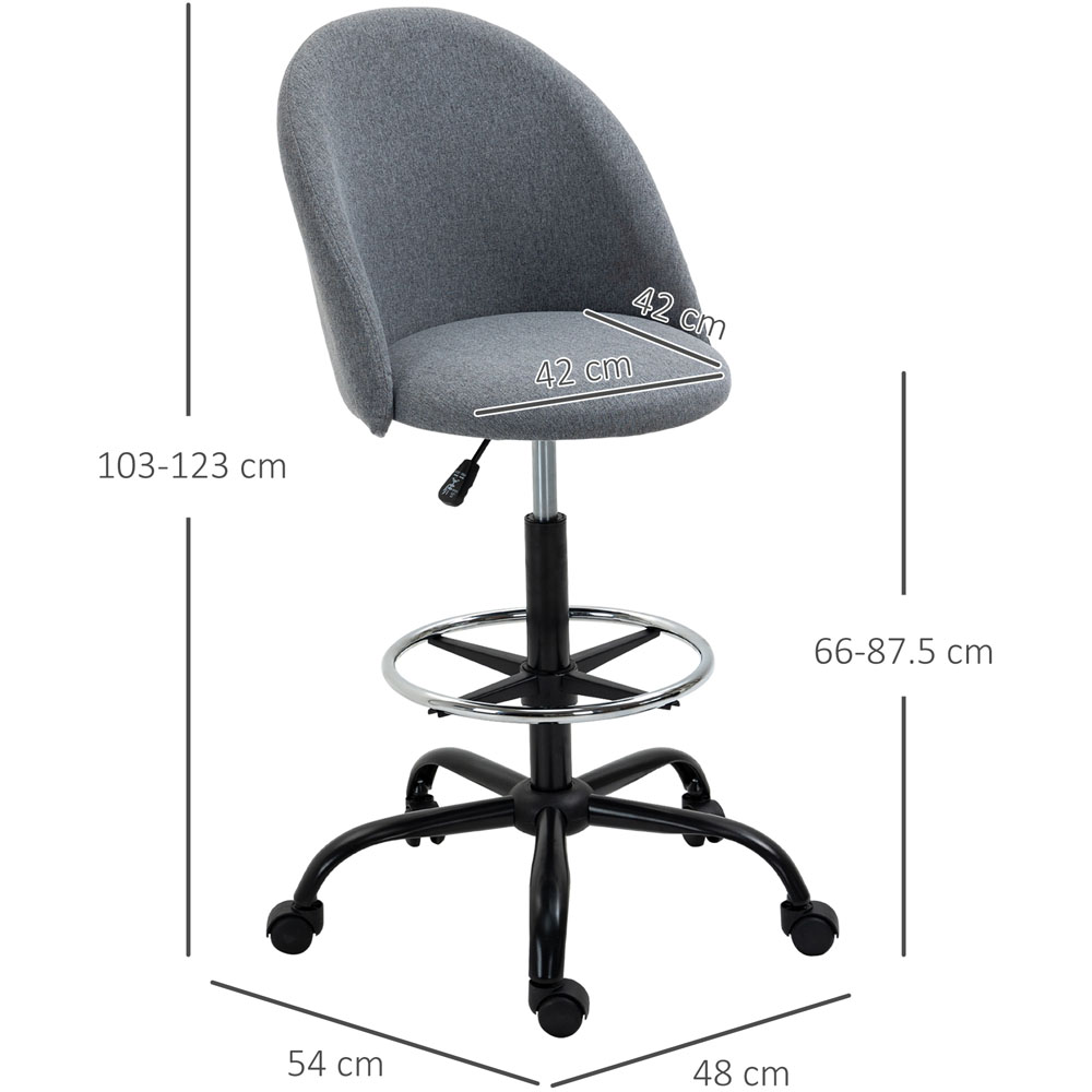 Portland Grey Swivel Foot Ring Office Chair Image 5