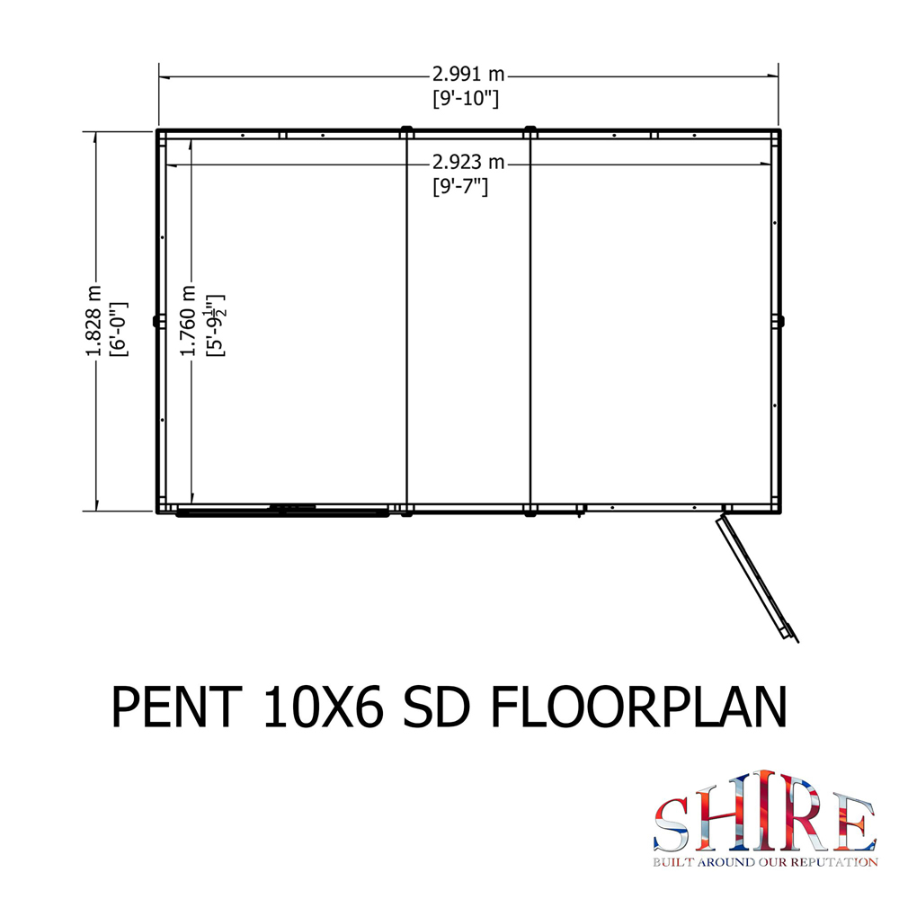 Shire GB 10 x 6ft Shiplap Pent Garden Shed Image 8