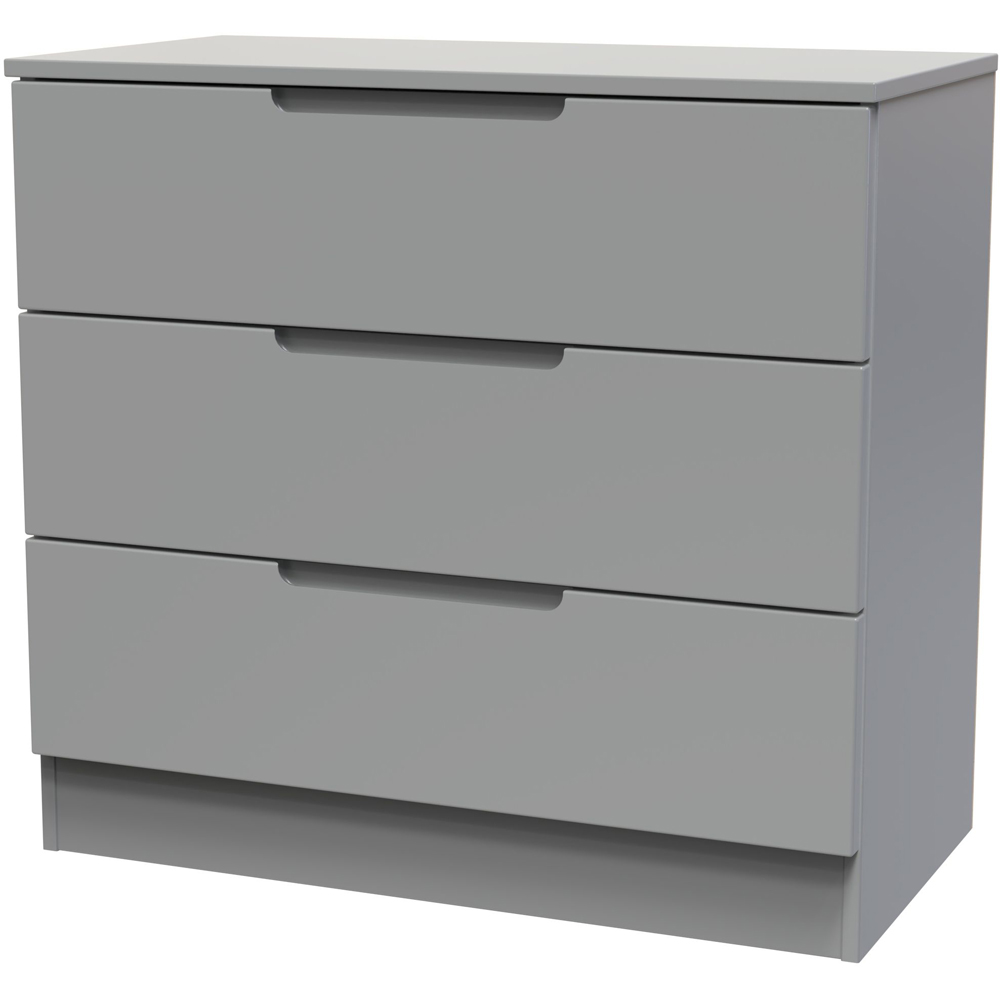 Crowndale Milan 3 Drawer Dusk Grey Chest of Drawers Ready Assembled Image 4