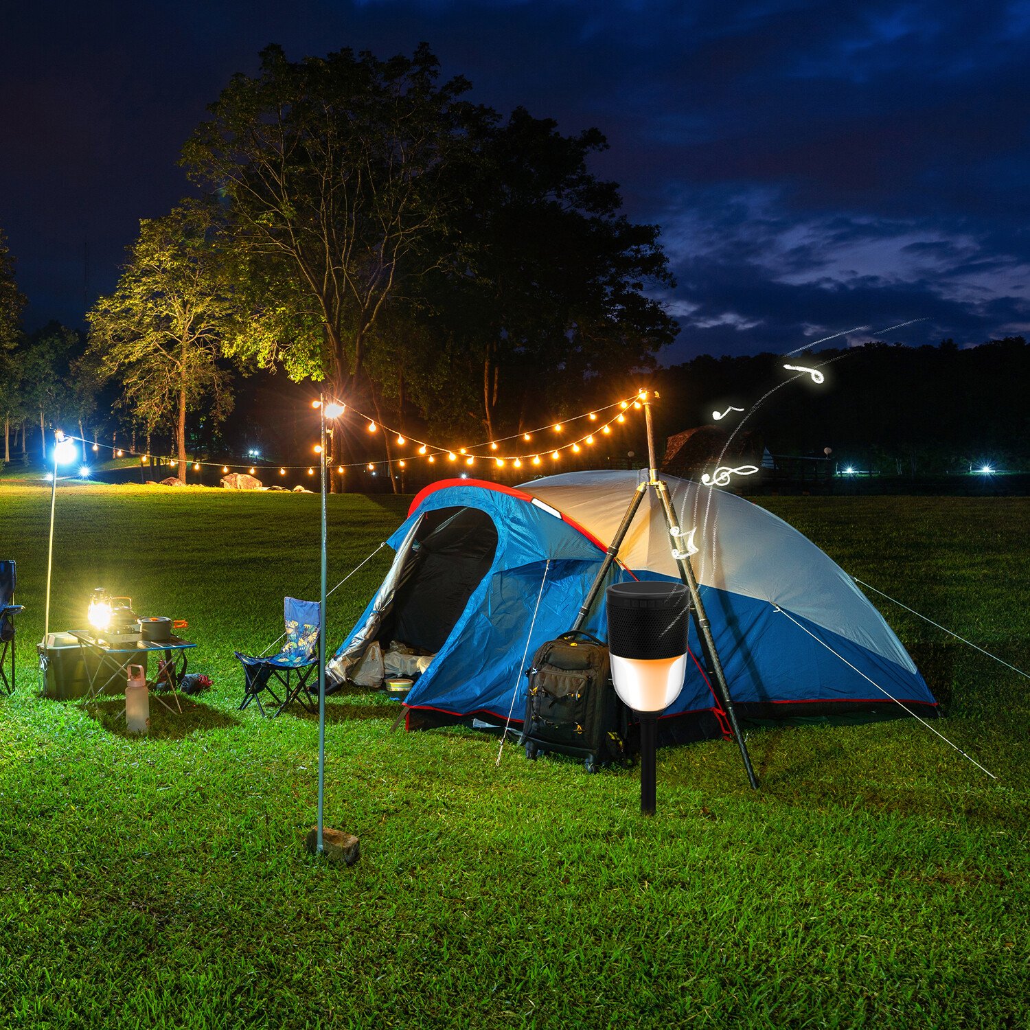 Solar Garden Speaker Black Image 5
