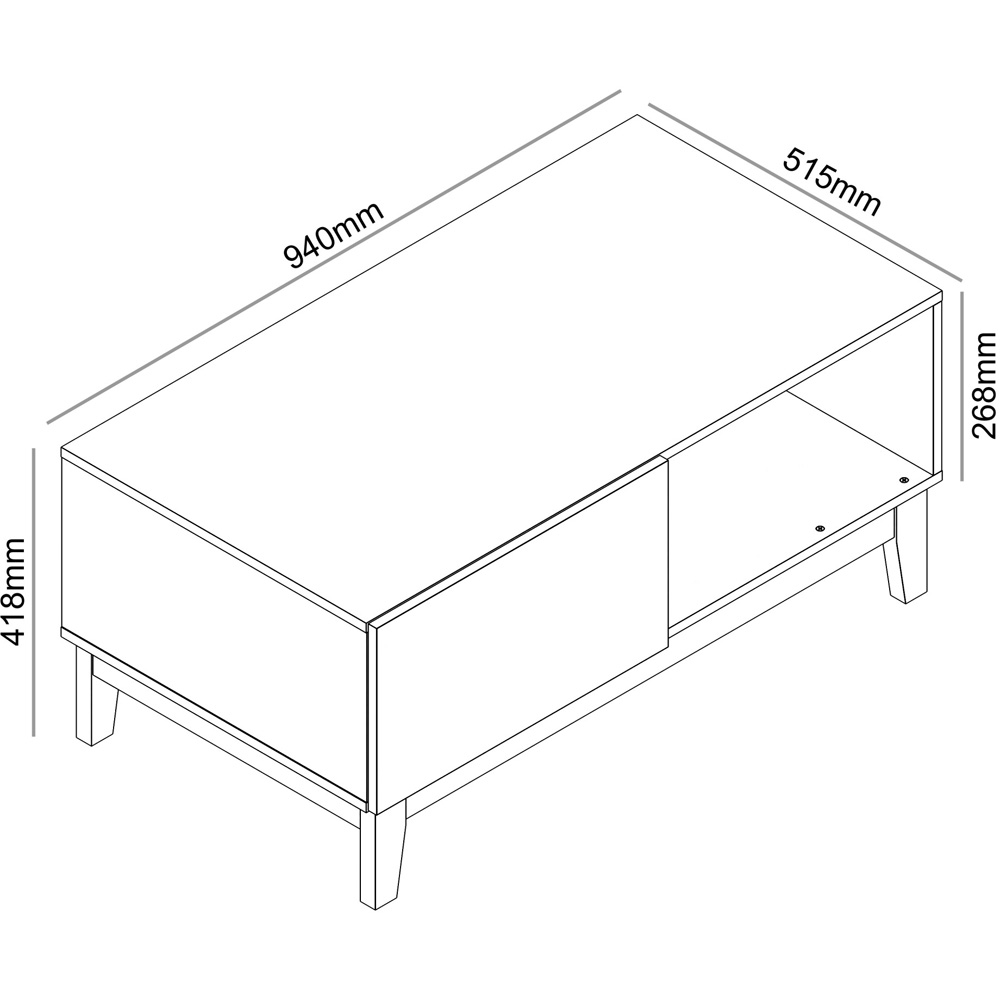 GFW Camborne Single Door Royal Walnut Coffee Table Image 8