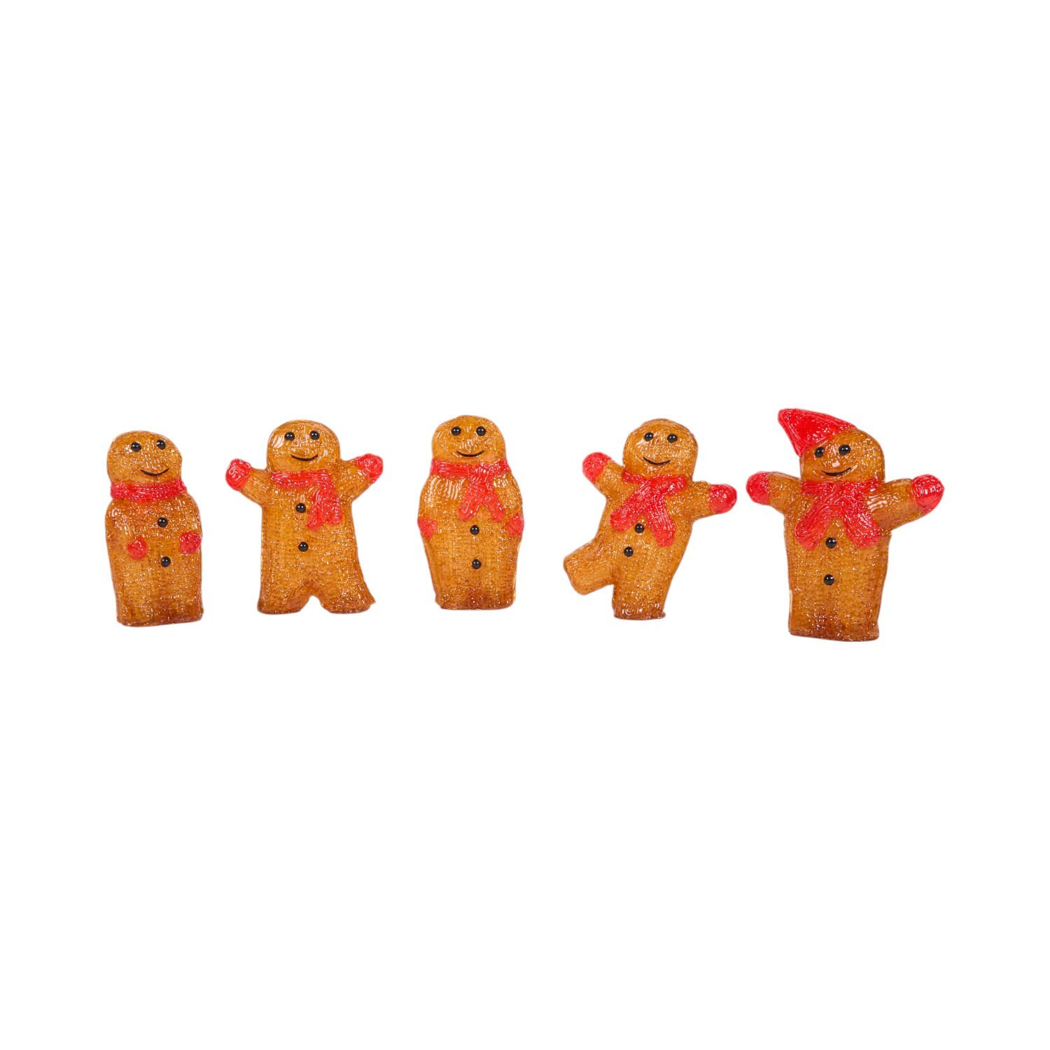 5 Piece Acrylic Gingerbread String Light Brown Image 3