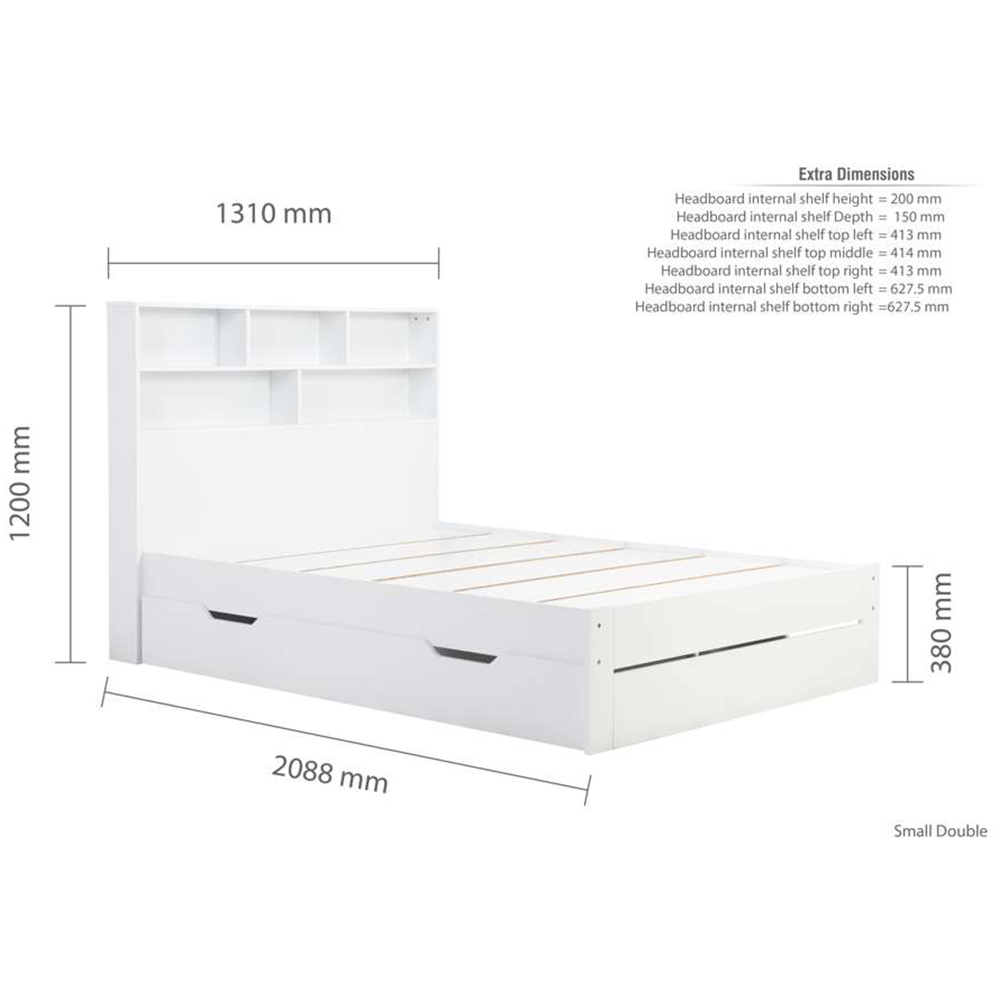 Alfie Small Double White Storage Bed Image 9