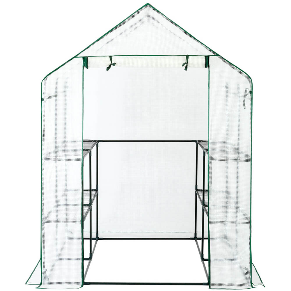 AMOS 3 Tier White Plastic 4.7 x 4.7ft Portable Walk In Greenhouse Image 2