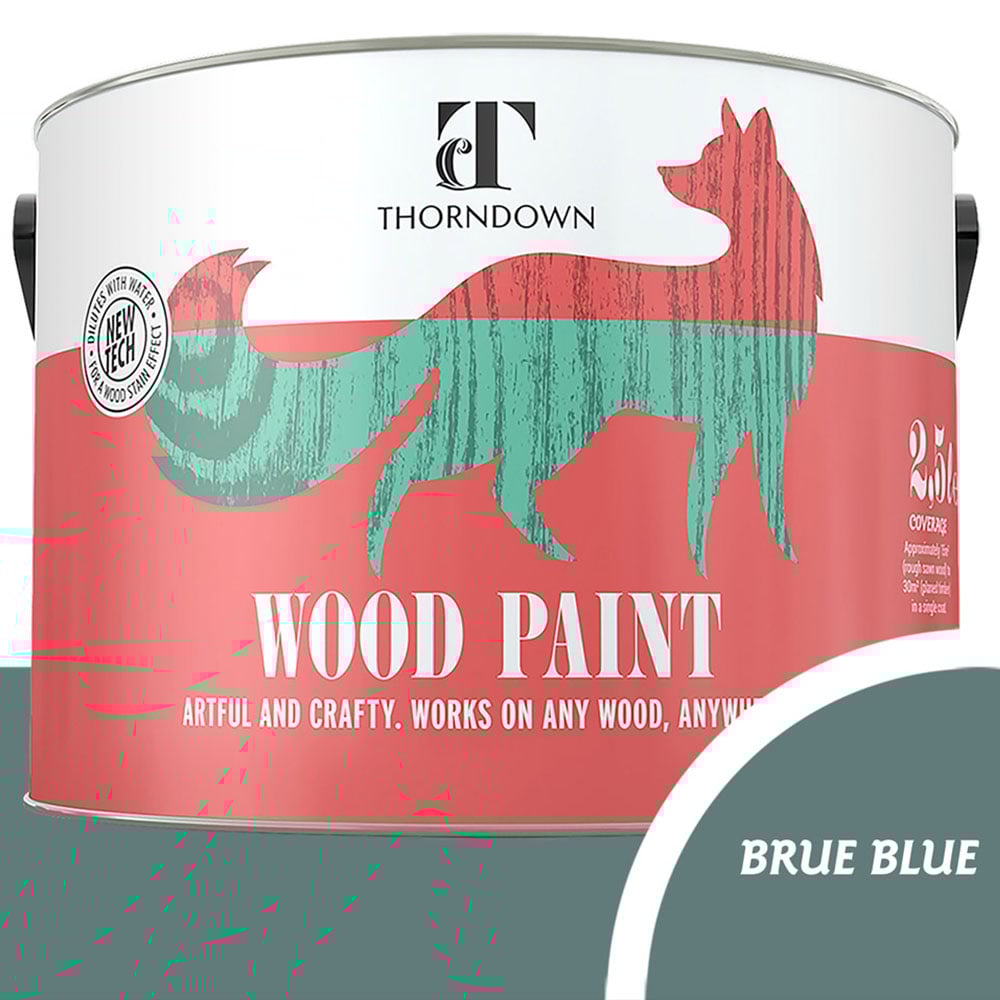Thorndown Brue Blue Satin Wood Paint 2.5L Image 4