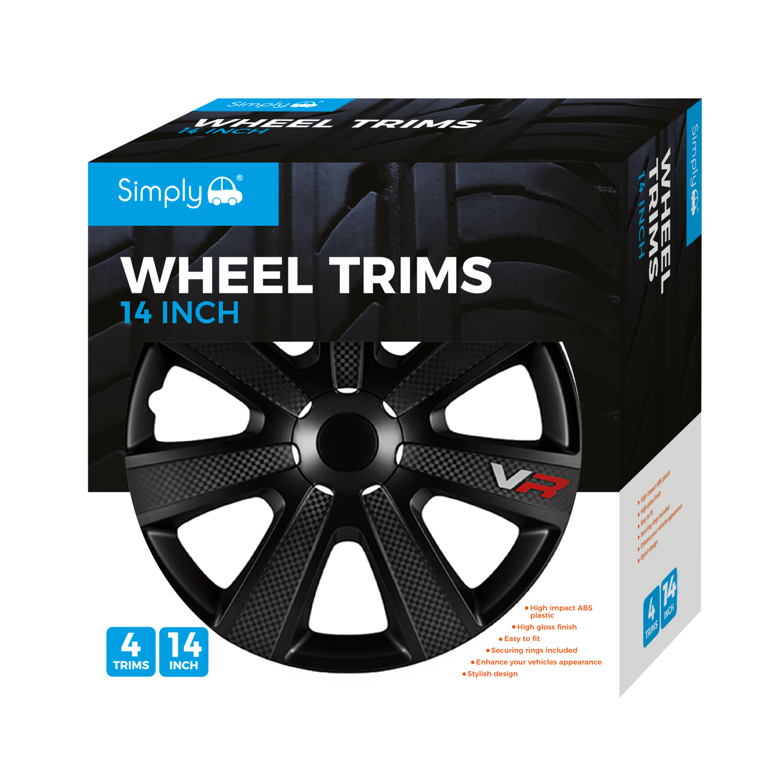 Simply Auto Wheel Trims 14inch - Chromia Black Carbon Image 1